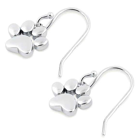 Vvegasbaby silver and gold Jewelry - Paw prints earrings